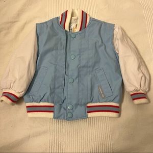 Vintage 80s London Fog spring lightweight jacket baby blue, White, orange, 18M